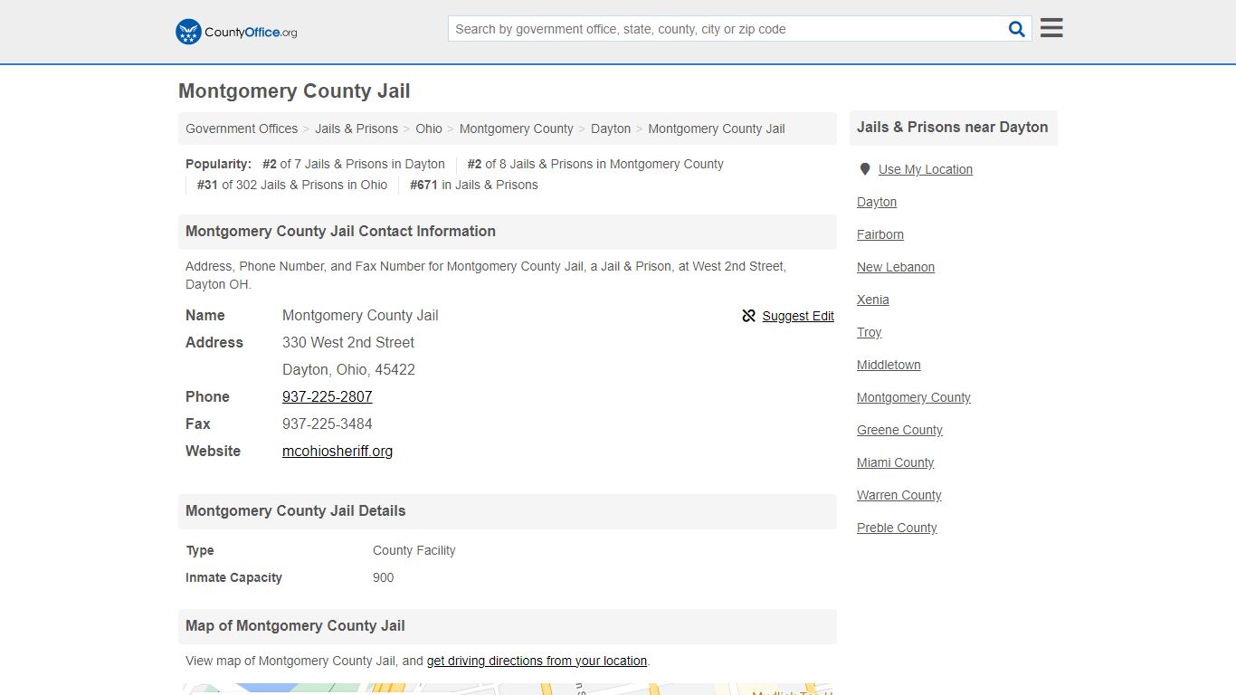 Montgomery County Jail - Dayton, OH (Address, Phone, and Fax)